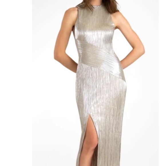 Shoshanna Silver Midi Dress - Picture 1 of 3